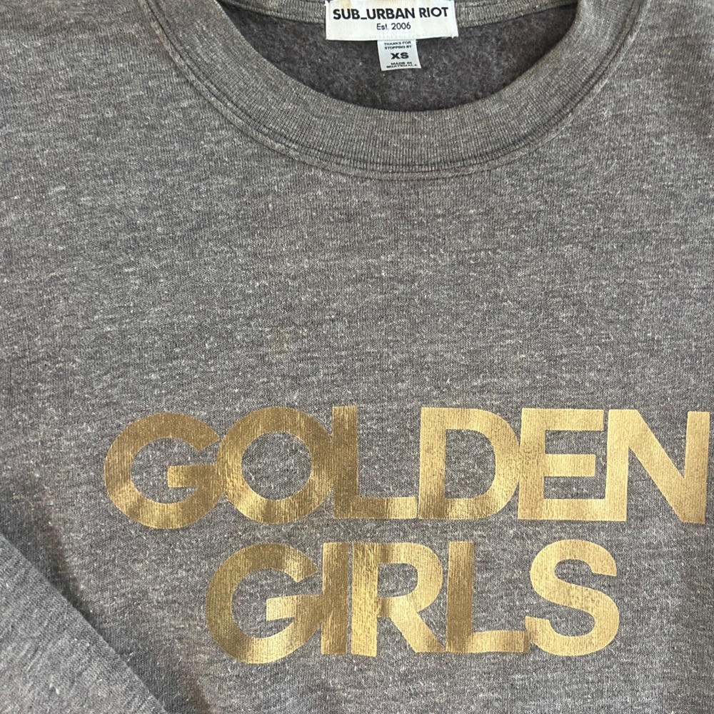 Sub_Urban Riot Heather Gray Sweatshirt with Gold Print - Picture 2 of 5